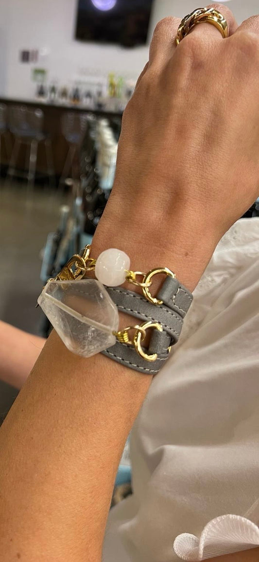 Grey Leather Ale Bracelet - Handcrafted by LALÉ Bracelets - LALEBRACELETS