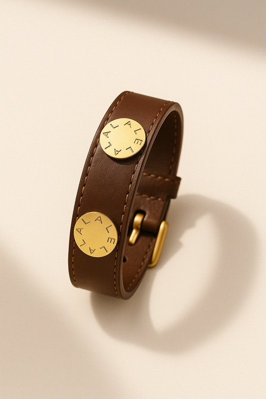 TACHAS Brown Leather - LALEBRACELETS