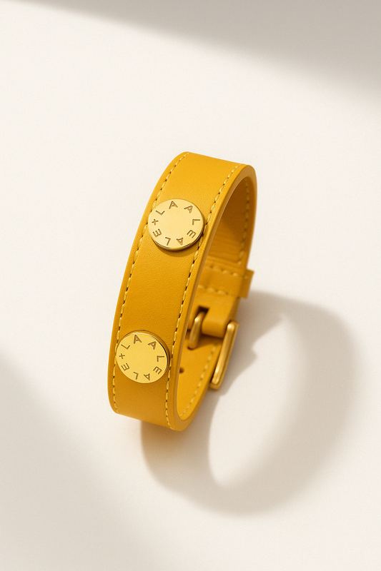 TACHAS Yellow Leather - LALEBRACELETS