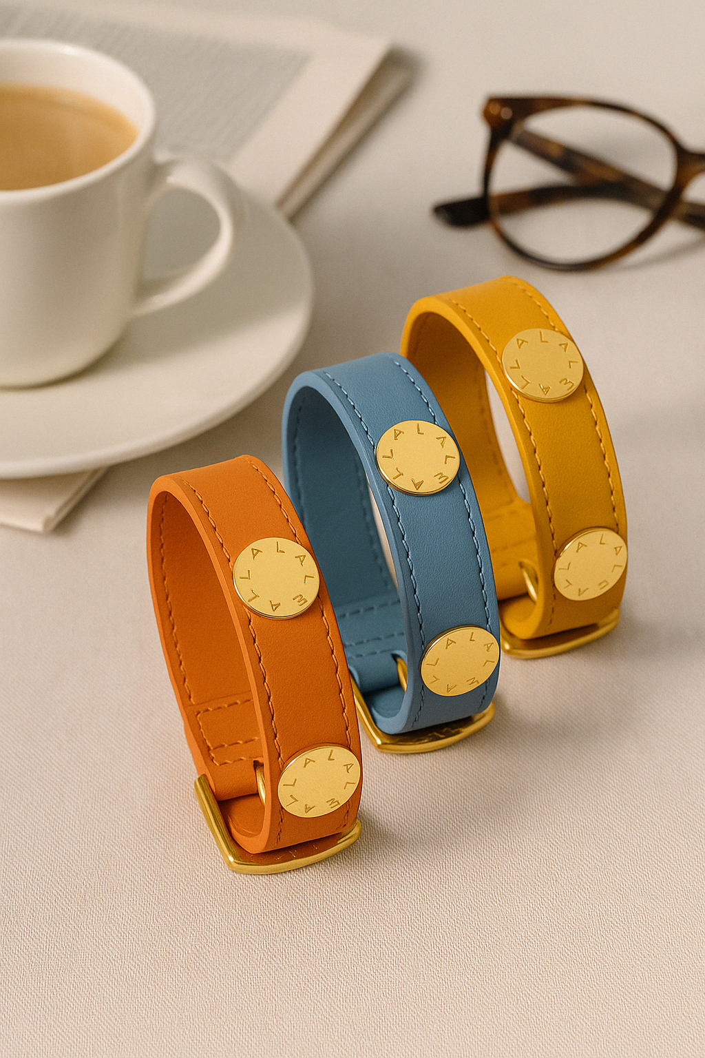 TACHAS Blue Leather - LALEBRACELETS