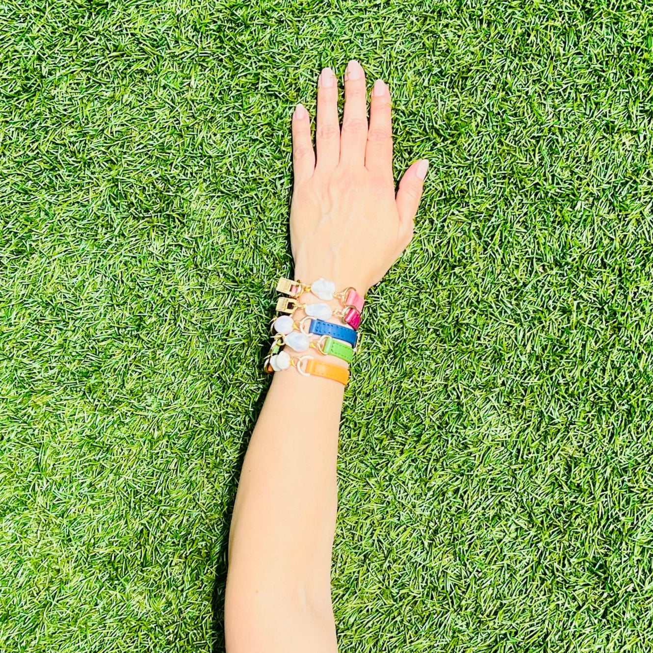 Bundle Multicolor Leather Bracelets with Pearl - LALEBRACELETS