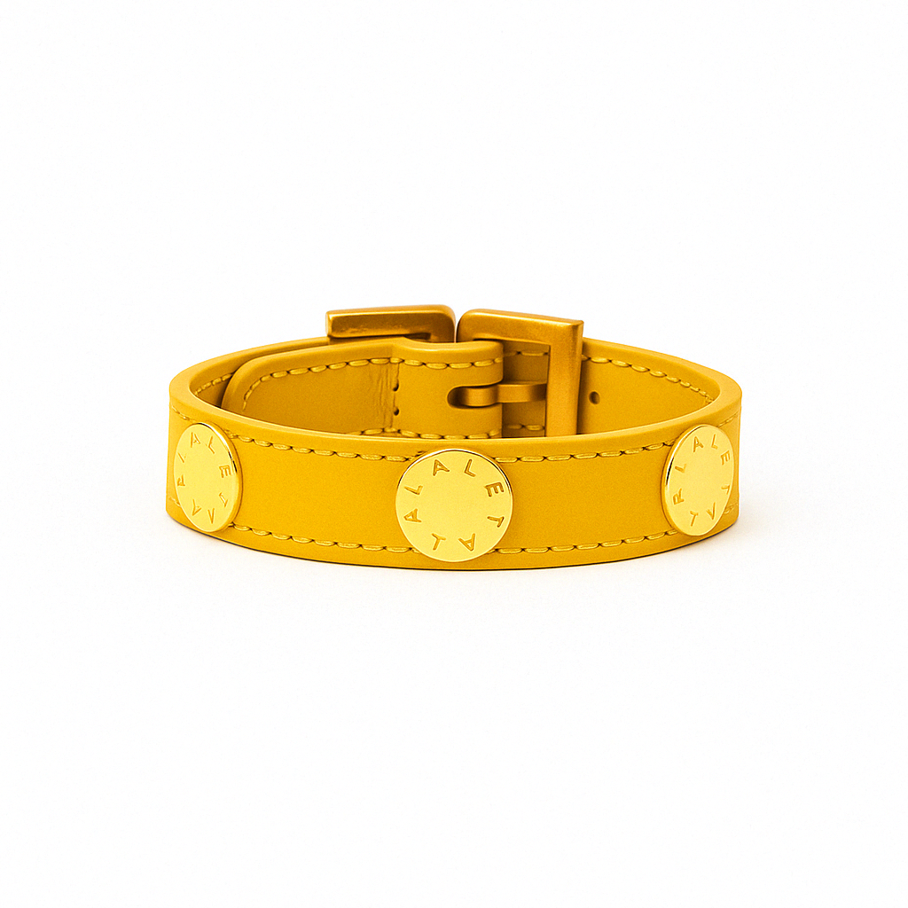 TACHAS Yellow Leather - LALEBRACELETS