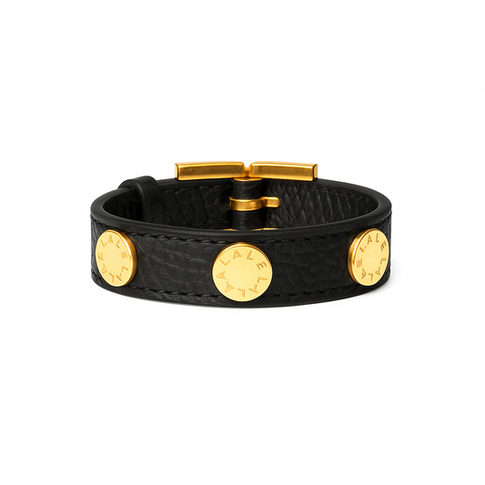 TACHAS Black Leather - LALEBRACELETS