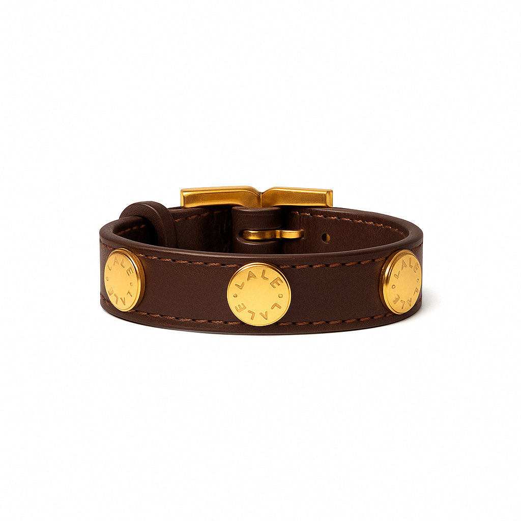 TACHAS Brown Leather - LALEBRACELETS