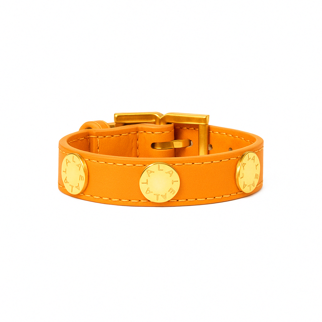 TACHAS Orange Leather - LALEBRACELETS