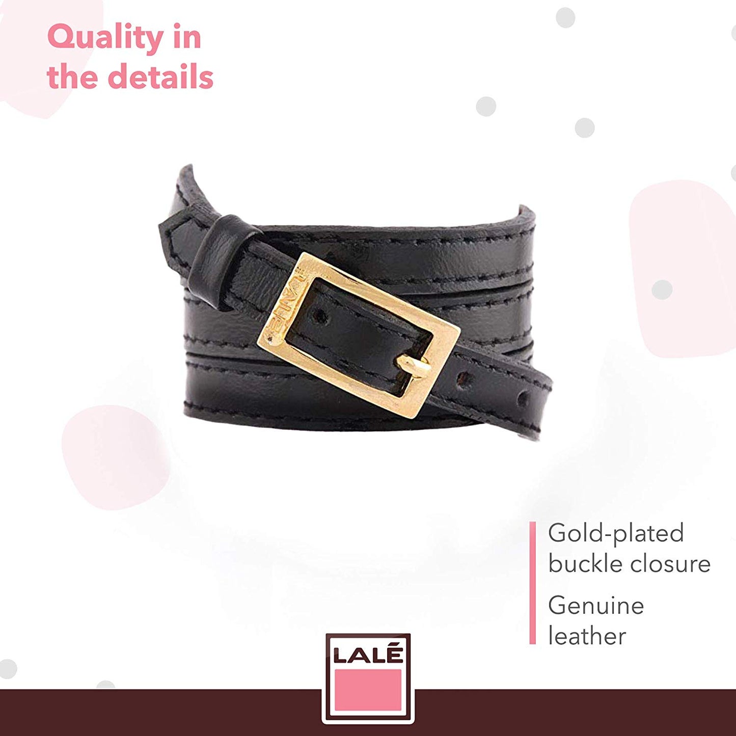 Bracelet 4V - Black - LALE - LEATHER - BRACELETS