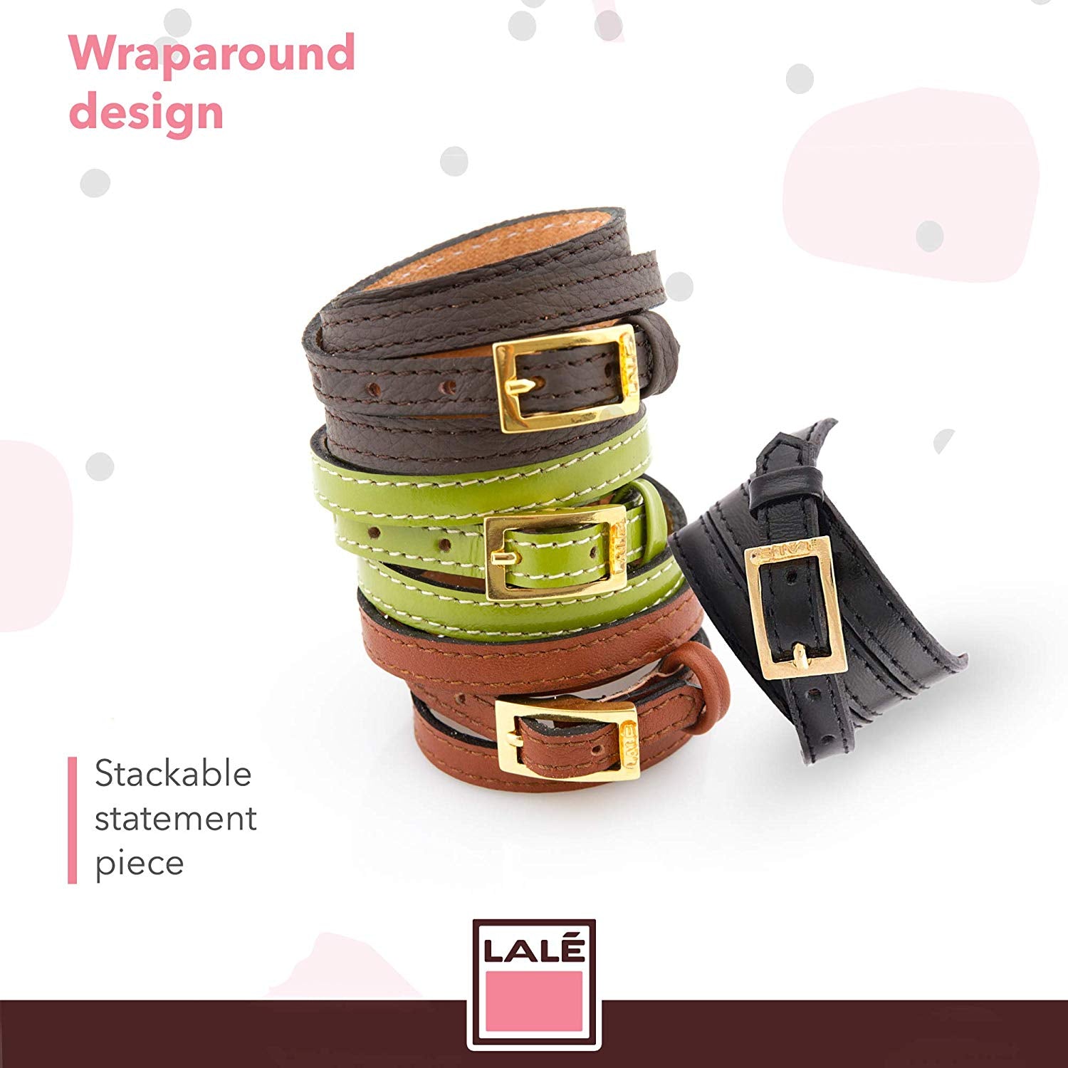 Bracelet 4V - Black - LALE - LEATHER - BRACELETS