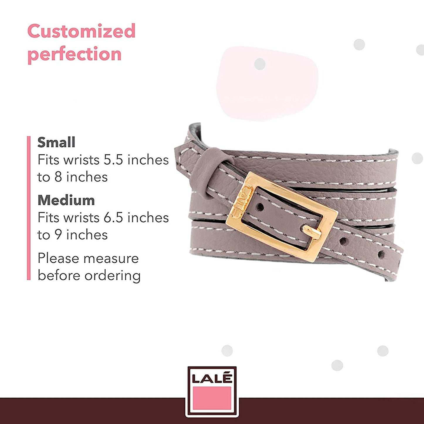 Bracelet 4V - Grey - LALE - LEATHER - BRACELETS