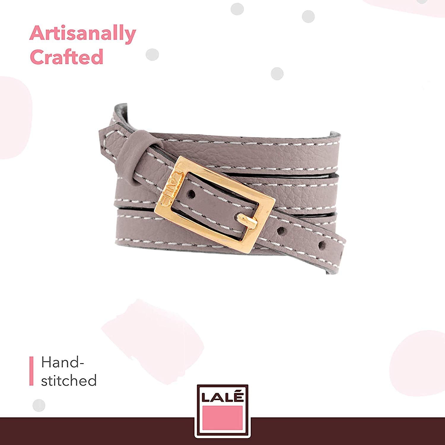 Bracelet 4V - Grey - LALE - LEATHER - BRACELETS