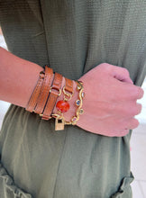 Load image into Gallery viewer, Wrap Around Bracelet - Camel Leather and Carnelian - LALEBRACELETS