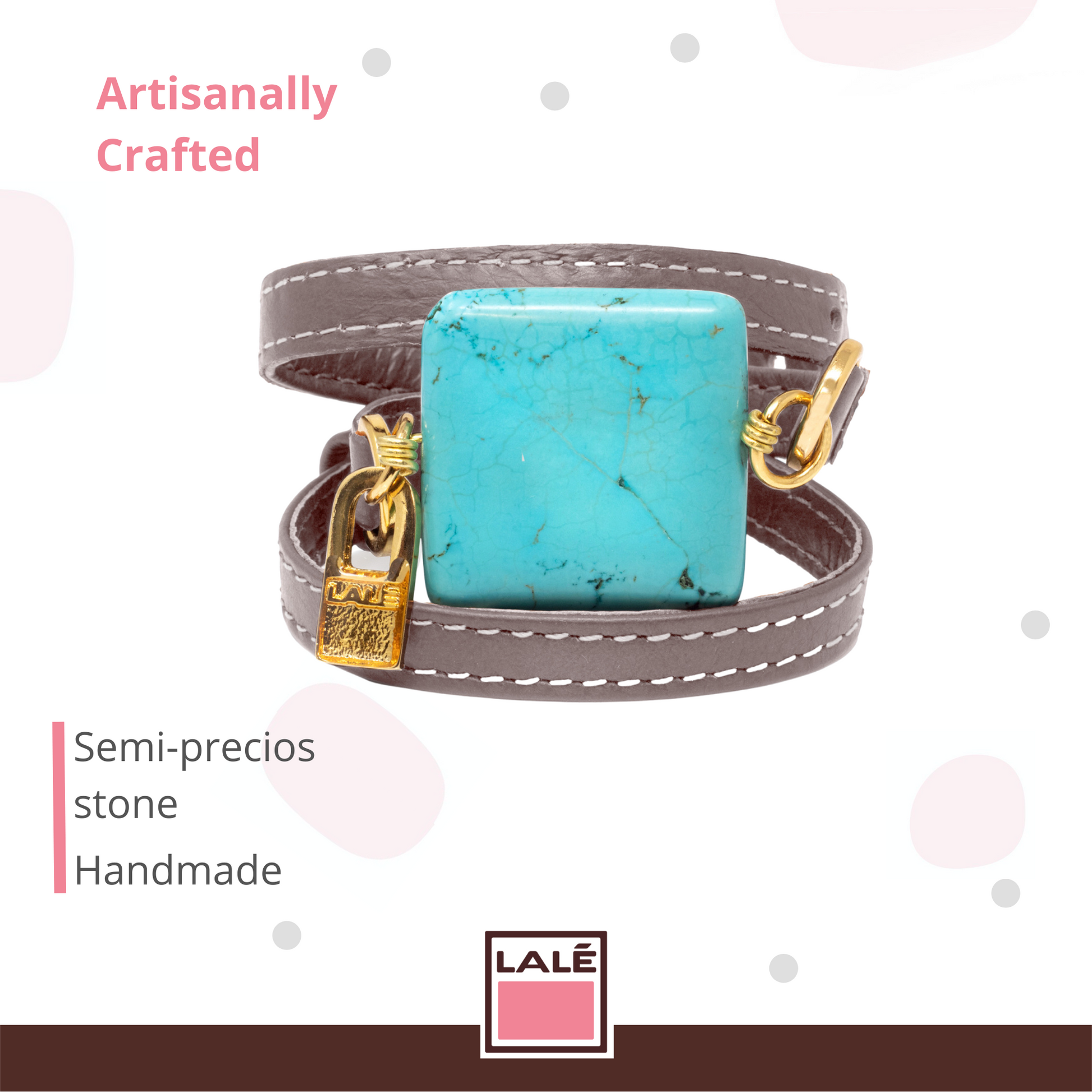 Bracelet Ale - Gray Leather - LALEBRACELETS