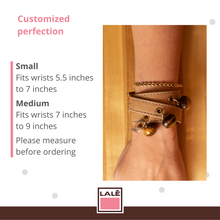 Load image into Gallery viewer, Wrap Around Bracelet - Nude Leather and Tiger Eye - LALEBRACELETS