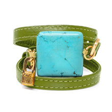 Load image into Gallery viewer, Bracelet Ale - Green Leather - LALEBRACELETS