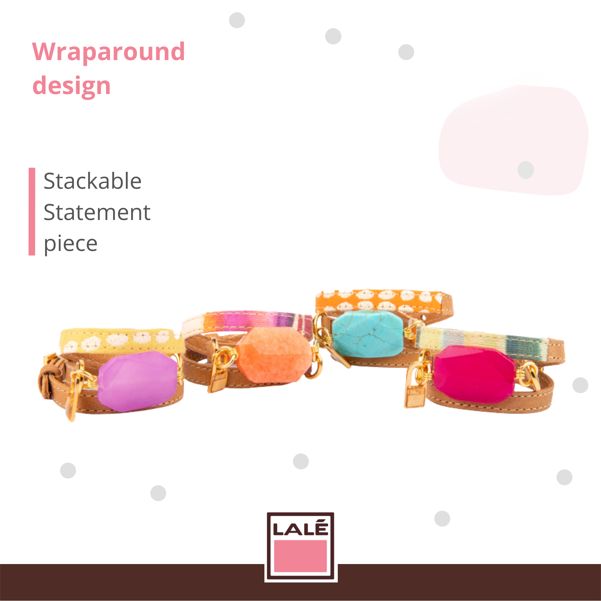Bracelet Ale - Orange Dots and Turquoise - LALEBRACELETS