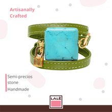 Load image into Gallery viewer, Bracelet Ale - Green Leather - LALEBRACELETS