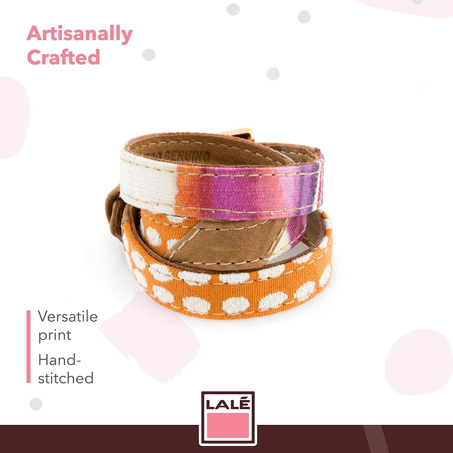Bracelet 3V - Orange Dots - LALE - LEATHER - BRACELETS