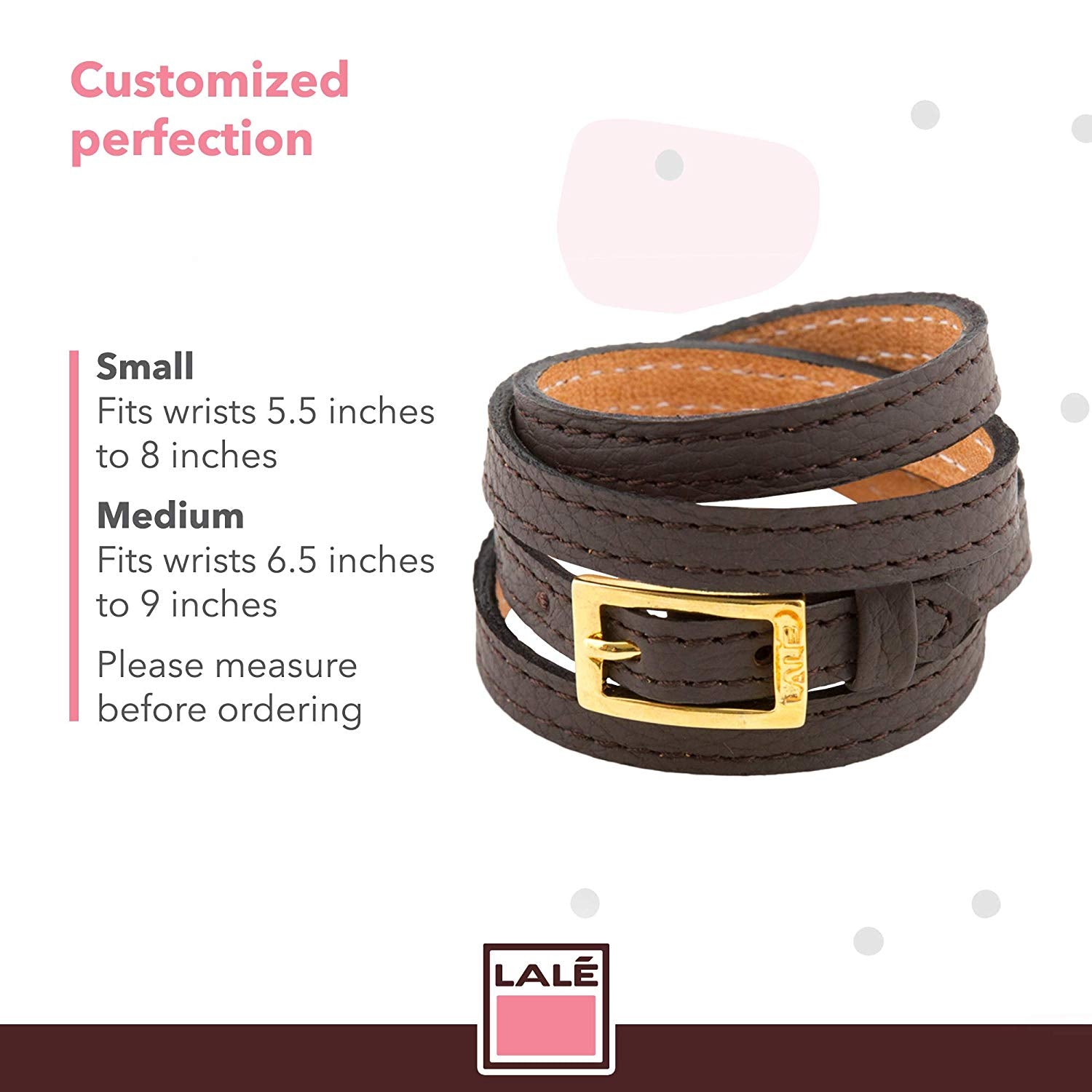 Bracelet 4V - Brown - LALE - LEATHER - BRACELETS