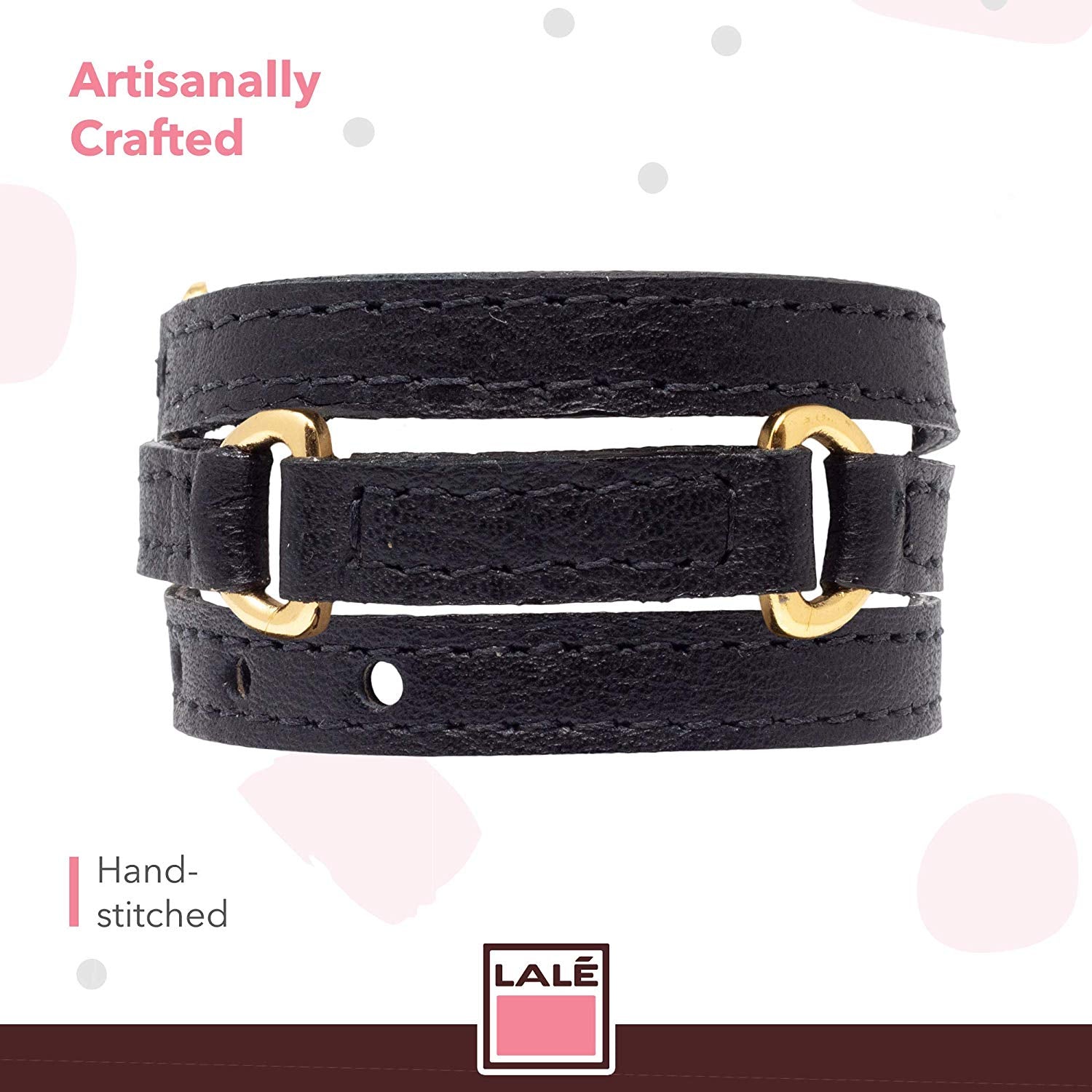 Bracelet Half Moon - Black - LALE - LEATHER - BRACELETS