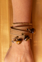 Load image into Gallery viewer, Wrap Around Bracelet - Nude Leather and Tiger Eye - LALEBRACELETS