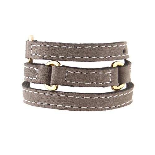 Bracelet Half Moon - Grey - LALE - LEATHER - BRACELETS